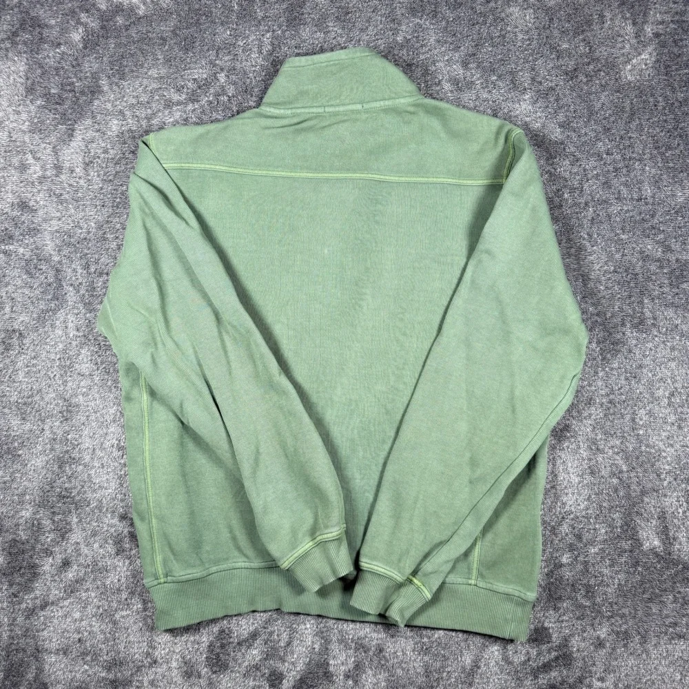 Tommy Bahama Relax Mens Small Sage Green 100% Cotton Ribbed Quarter Zip Pullover